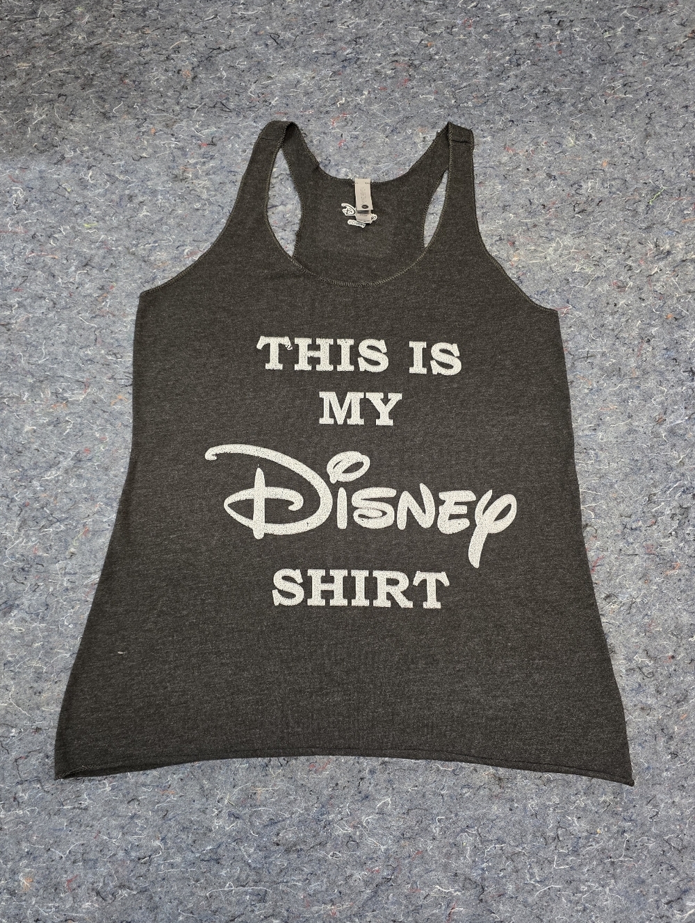 Disney Charcoal Gray Racerback Tank Womens Medium